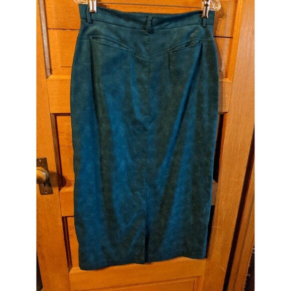 CJ Banks Christopher Dress Skirt Size 10 Blue Green Modest Womens Long - Picture 4 of 9